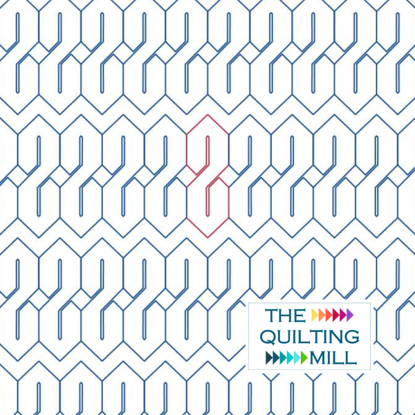 90's Kid retro geometric pantograph product image showing bold angular pixel-inspired arcade arrow shapes in a nostalgic edge-to-edge longarm quilting design
