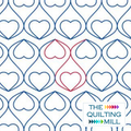Adoration Valentine pantograph pattern product image showing smooth flowing heart shapes in a romantic seamless edge-to-edge longarm quilting design