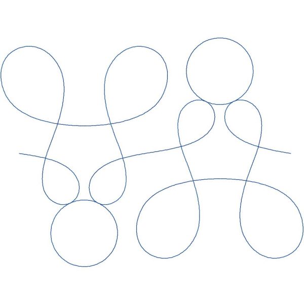 Close-up of Agile loop quilting pantograph showing smooth graceful curving loop shapes and fluid modern stitching detail for longarm quilting machines