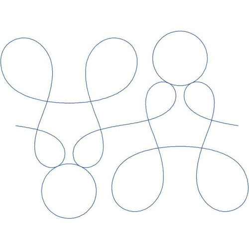 Close-up of Agile loop quilting pantograph showing smooth graceful curving loop shapes and fluid modern stitching detail for longarm quilting machines