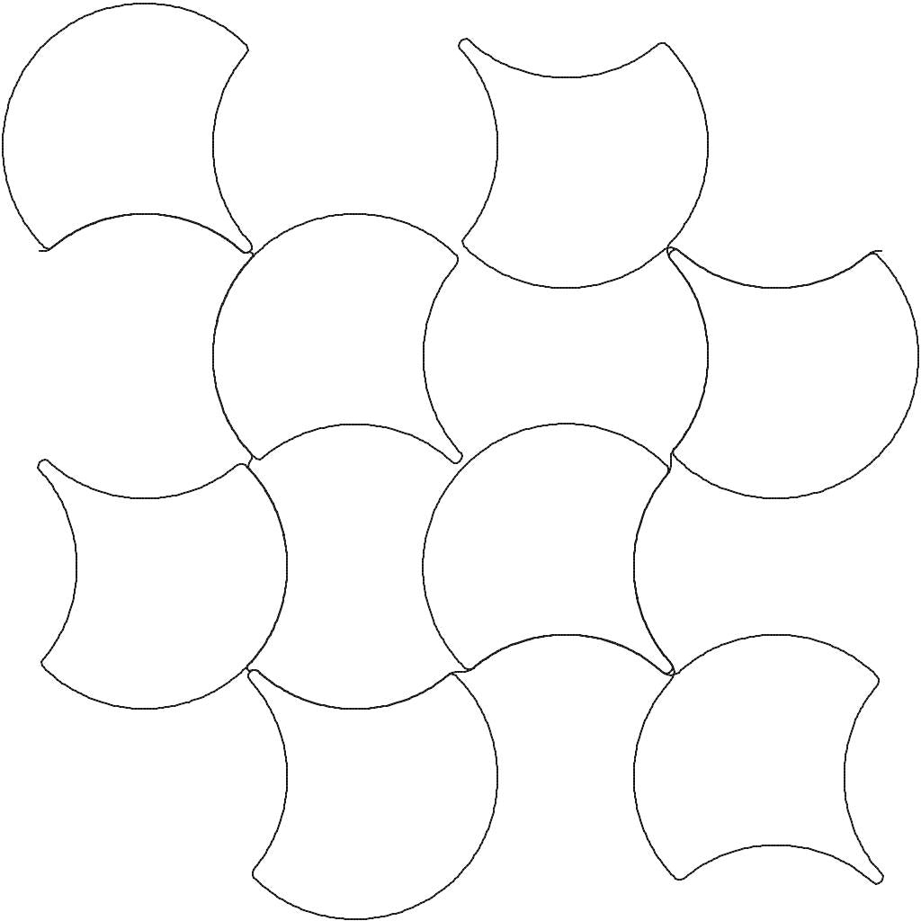 Close-up of Alternating Scales with Backtracking pantograph showing overlapping fish scale circle detail