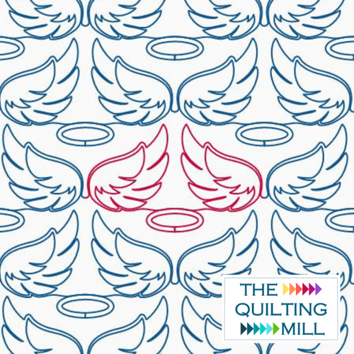 Angel Wings quilting pantograph pattern – digital longarm quilting design with soft feathery wings