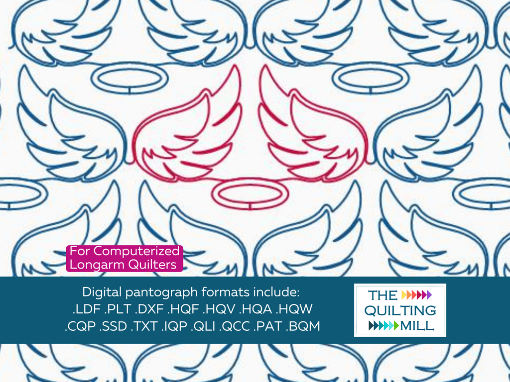 Angel Wings digital quilting pantograph by The Quilting Mill – longarm pantograph design for baby and memory quilts