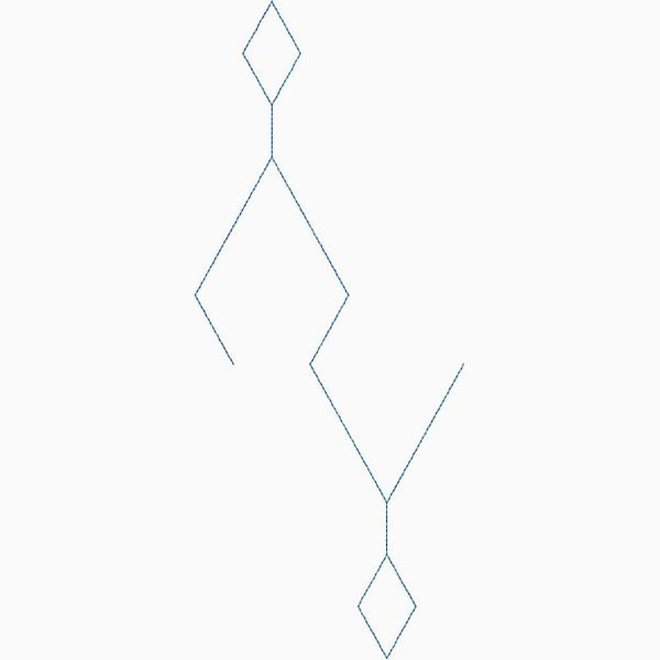 Close-up of Argyle Chandelier argyle chandelier quilting pantograph with stacked diamond shapes and clean geometric line repeat detail