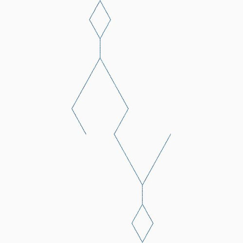 Close-up of Argyle Chandelier argyle chandelier quilting pantograph with stacked diamond shapes and clean geometric line repeat detail