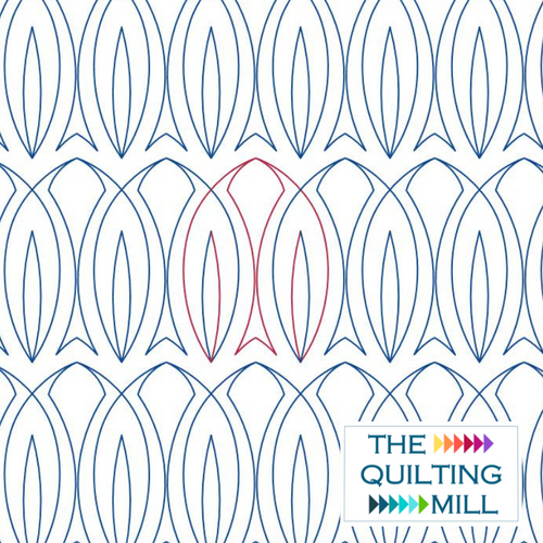 Atlantis digital quilting pattern with smooth fluid sweeping curves — an ocean-inspired modern digital pantograph for longarm quilting machines