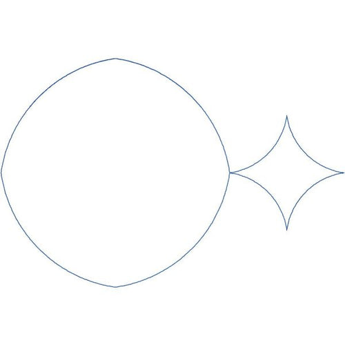 Close-up of BFF interlocking circle pantograph showing overlapping arc shapes and intricate star-petal clusters formed at circle intersections for longarm quilting machines