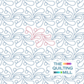 Babbling Brook feather pantograph design shown as a flowing digital feather pantograph in The Quilting Mill's signature branded hero image.