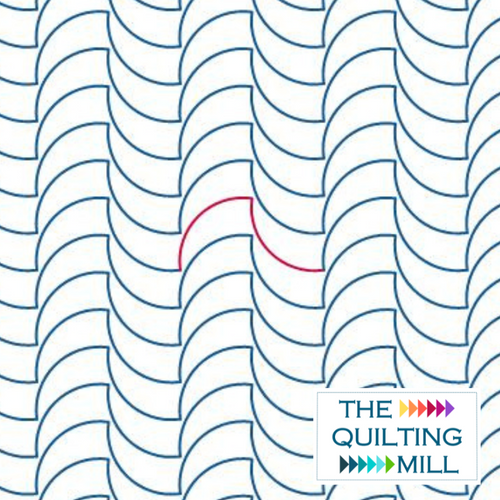 Baby Shark digital wave pantograph listing image showing playful rolling ocean wave design for edge-to-edge longarm quilting on kids and beach quilts
