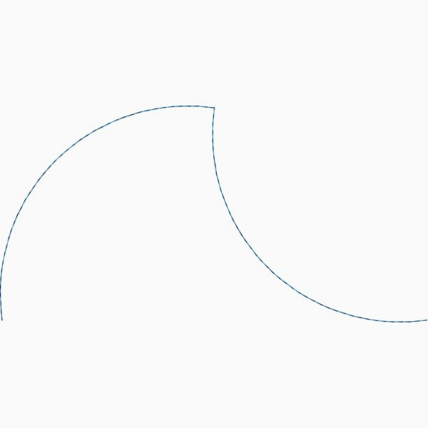 Close-up of Baby Shark wave quilting pantograph showing smooth curved wave details and continuous stitch flow for machine quilting