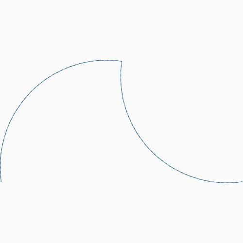 Close-up of Baby Shark wave quilting pantograph showing smooth curved wave details and continuous stitch flow for machine quilting