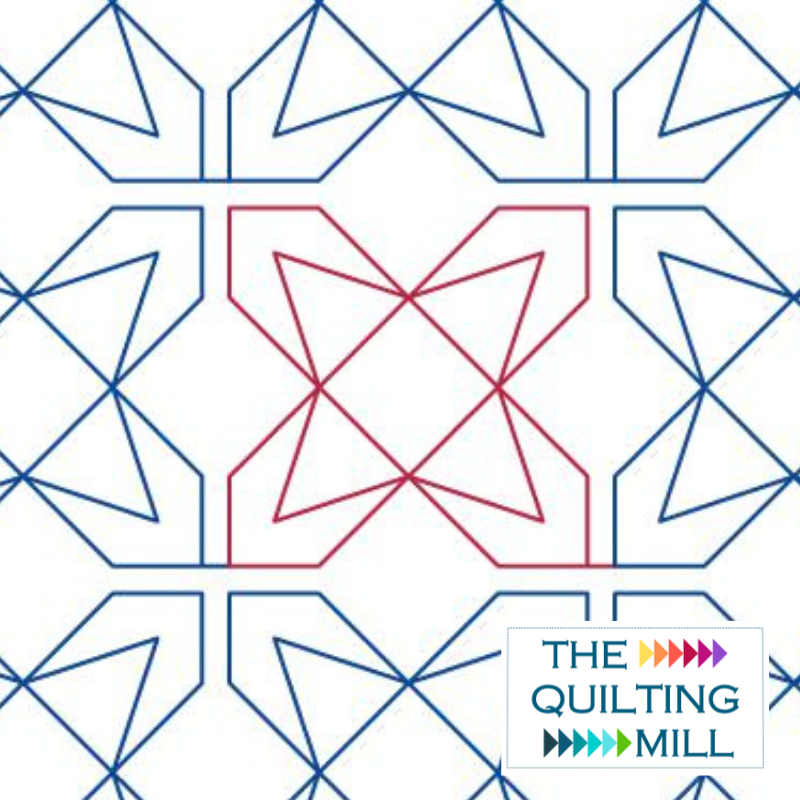 Baci geometric quilting pantograph listing image showing playful scattered star motifs inspired by XOXO for modern edge-to-edge longarm quilting