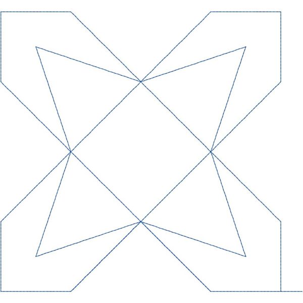 Close-up of Baci digital geometric pantograph design highlighting varied star sizes, spacing details, and smooth continuous stitch flow for machine quilting