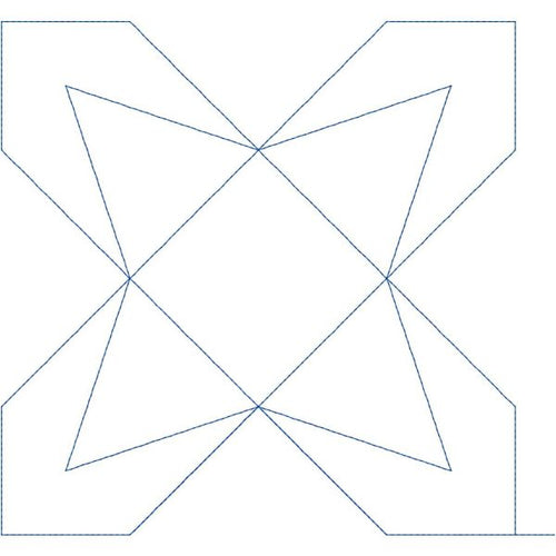 Close-up of Baci digital geometric pantograph design highlighting varied star sizes, spacing details, and smooth continuous stitch flow for machine quilting
