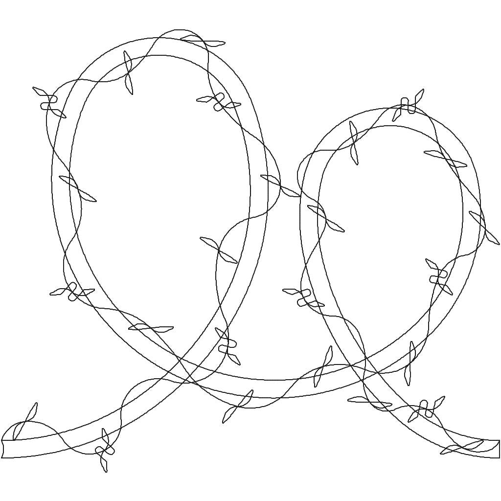 Close-up of Barbed Wire rustic pantograph showing crossing wire loops and stitched barb texture detail
