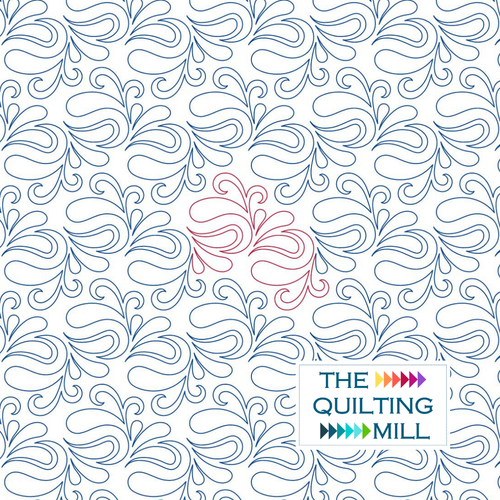 Bedhead digital feather pantograph pattern with swirling feather curls for longarm quilting