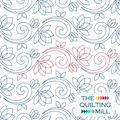 Bella flower vine pantograph product image showing graceful flowing petals and curving vines in an elegant floral edge-to-edge longarm quilting design
