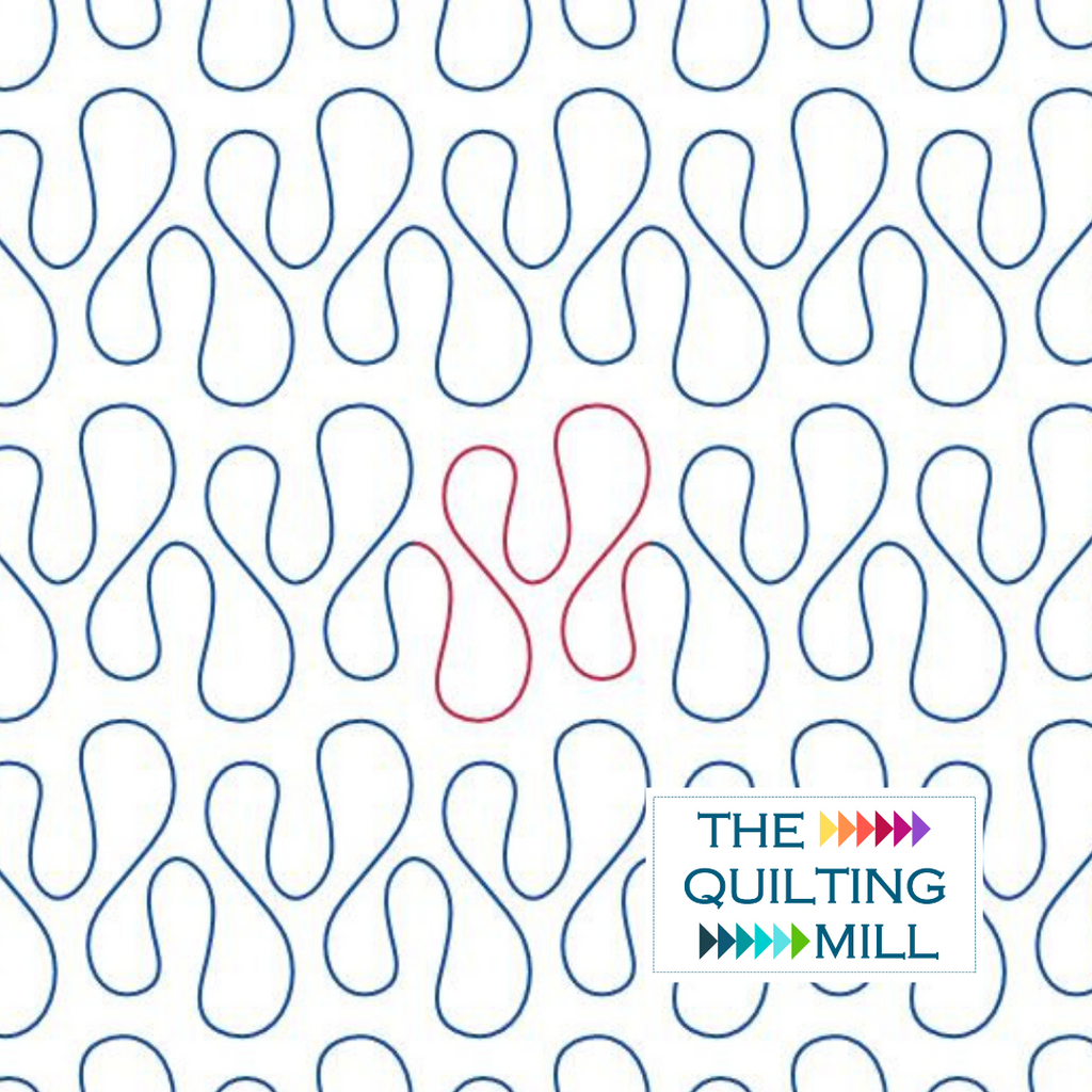 Blob organic curve pantograph product image showing soft free-flowing looping arcs in a whimsical modern edge-to-edge longarm quilting design