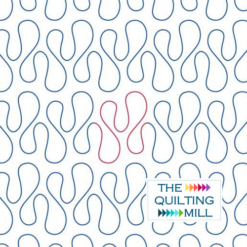 Blob organic curve pantograph product image showing soft free-flowing looping arcs in a whimsical modern edge-to-edge longarm quilting design