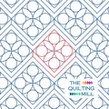Block Print Squares floral block pantograph product image showing bold tiled orange peel-inspired curved geometric squares in a contemporary edge-to-edge longarm quilting design