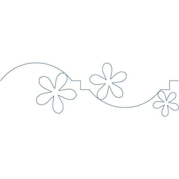 Close-up of Blooming Mosaic digital floral pantograph showing swirling petal shapes and mosaic quilting design with lively flowing continuous stitching for longarm machines