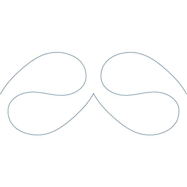 Close-up of Bloop fun loop quilting pantograph showing smooth continuous loop-to-loop curves and cheerful bouncy stitching detail for longarm quilting machines
