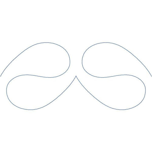 Close-up of Bloop fun loop quilting pantograph showing smooth continuous loop-to-loop curves and cheerful bouncy stitching detail for longarm quilting machines