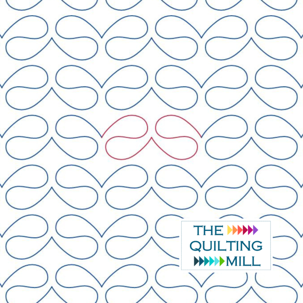 Bloop playful loop pantograph product image showing smooth bouncy continuous loops in a cheerful joyful edge-to-edge longarm quilting design