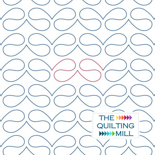 Bloop playful loop pantograph product image showing smooth bouncy continuous loops in a cheerful joyful edge-to-edge longarm quilting design