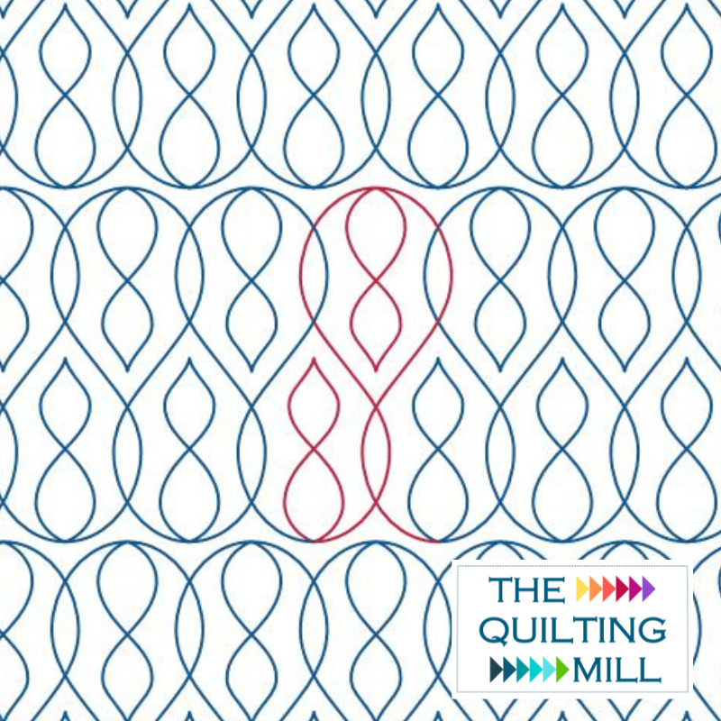 Blown Glass digital quilting pattern – modern curvy longarm quilting design with hourglass shapes and flowing loop lines