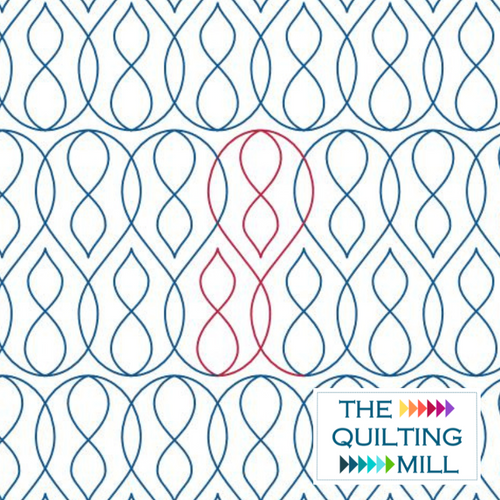 Blown Glass digital quilting pattern – modern curvy longarm quilting design with hourglass shapes and flowing loop lines