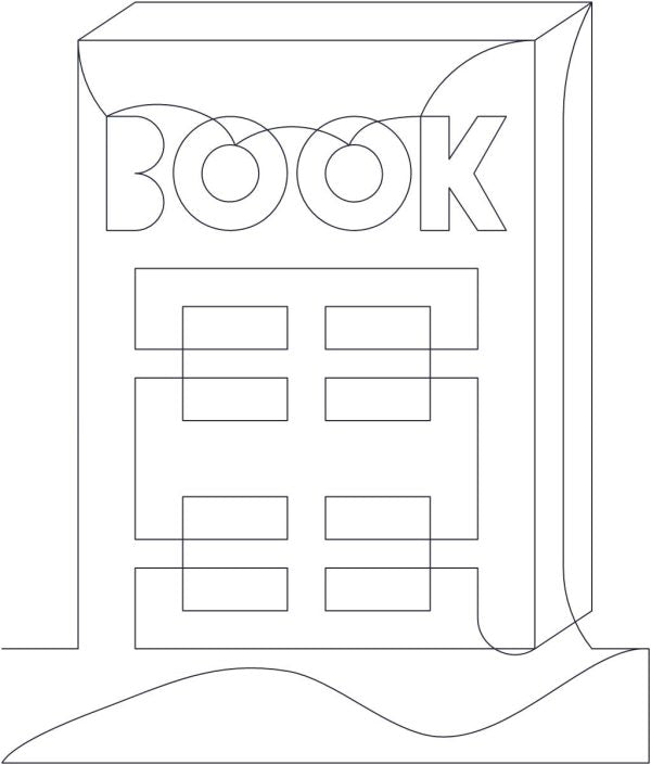 Close-up of Bookshelf Book Cover digital pantograph showing stacked book spine and cover shapes repeating in a novelty longarm quilting design