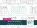Bookshelf Book Set novelty quilting pattern – curated book set motifs repeating edge to edge in a whimsical bookshelf-inspired digital pantograph design