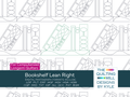 Bookshelf Lean Right playful quilt pantograph – rows of gently leaning book motifs repeating edge to edge in a whimsical book-themed longarm quilting design