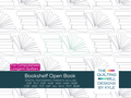 Bookshelf Open Book fun modern pantograph product image showing playful open book shapes in a whimsical literary edge-to-edge longarm quilting design