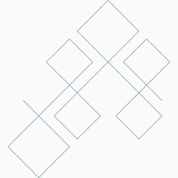 Close-up of Boxing interlocking square pantograph showing crisp geometric square grid stitching detail for digital longarm quilting machines