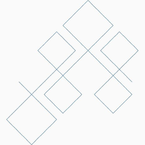 Close-up of Boxing interlocking square pantograph showing crisp geometric square grid stitching detail for digital longarm quilting machines