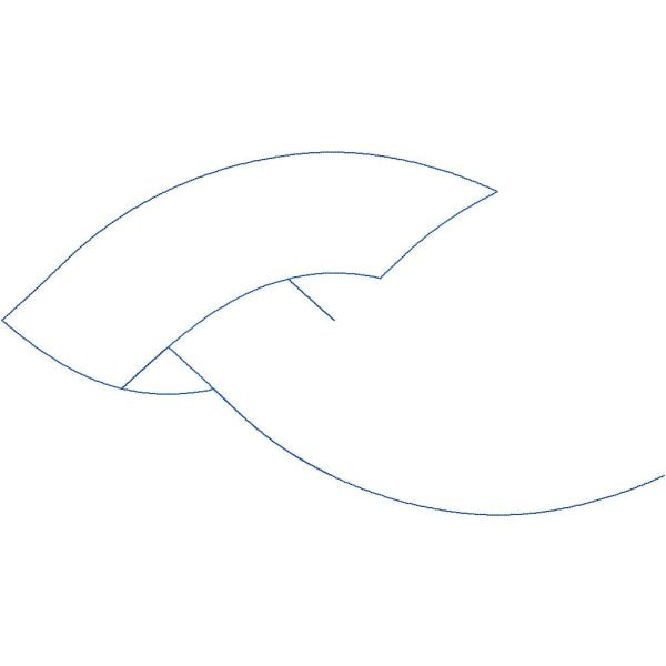 Close-up of Braided Loose digital pantograph showing soft overlapping braid curves in a flowing 6-inch by 10.75-inch woven repeat for longarm quilting