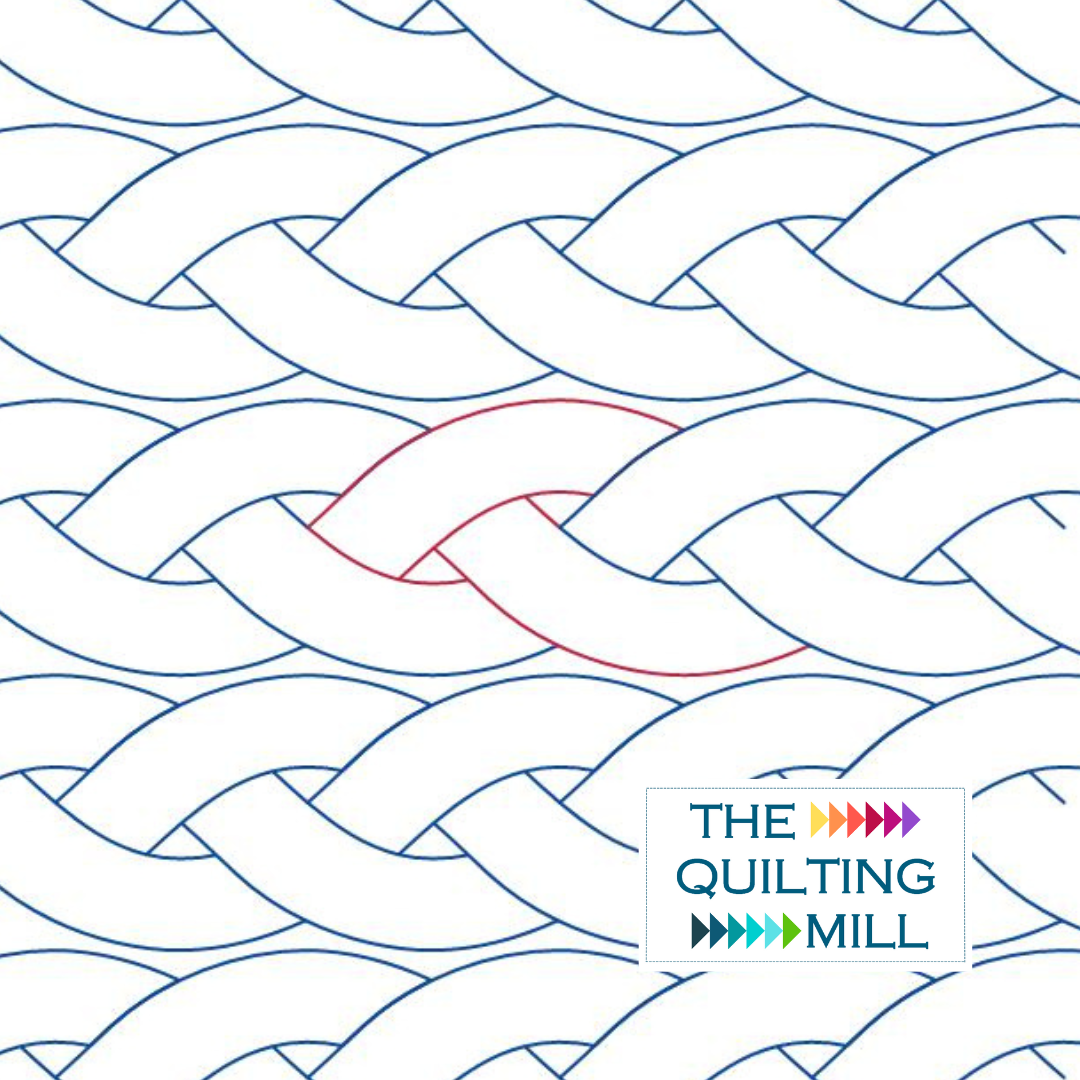 Braided Loose digital braid pantograph – soft layered woven braid curves repeating edge to edge in a relaxed basketweave longarm quilting design