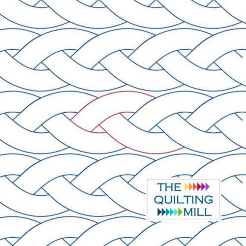 Braided Loose digital braid pantograph – soft layered woven braid curves repeating edge to edge in a relaxed basketweave longarm quilting design