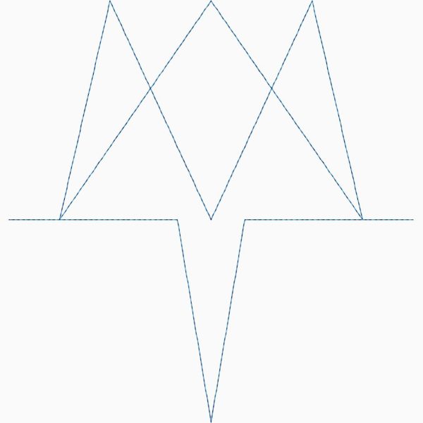 Close-up of Brick Drum 2 modern geometric pantograph with crisp staggered brick lines for digital longarm quilting