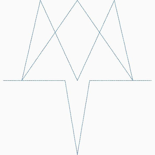 Close-up of Brick Drum 2 modern geometric pantograph with crisp staggered brick lines for digital longarm quilting