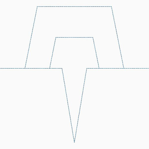 Close-up of Brick Layers brick layers quilting pantograph showing staggered layered brick shapes and clean geometric stitching detail for longarm quilting machines