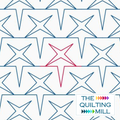 Brick Star pantograph for longarm quilting – bold geometric star shapes repeating in a staggered brick-offset layout for a sharp edge-to-edge longarm quilt design