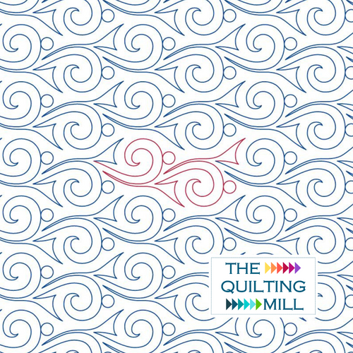 Briny swirl quilting pantograph – ocean-inspired seaweed swirl and bubble design for longarm quilting machines