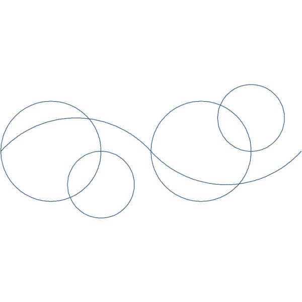 Close-up of Bubble Double circle pantograph showing paired overlapping circular shapes and clean bubbly repeat detail