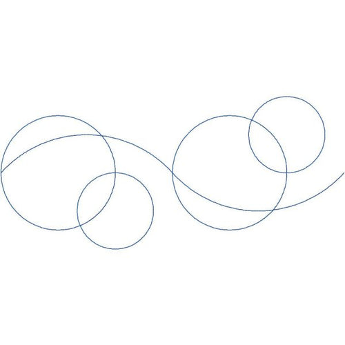Close-up of Bubble Double circle pantograph showing paired overlapping circular shapes and clean bubbly repeat detail