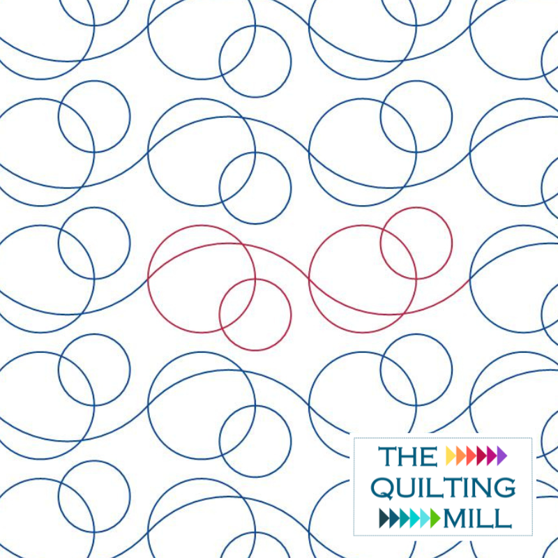 Bubble Double circle pantograph – playful double overlapping circle design for longarm quilting machines