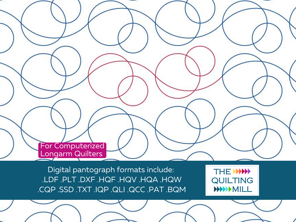 Bubble Double playful circle pantograph by The Quilting Mill – double circle beginner-friendly digital longarm design