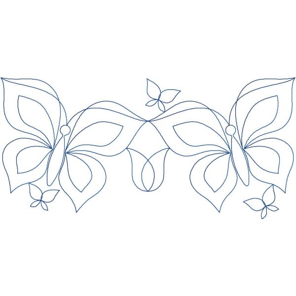 Close-up of Butterfly Garden digital butterfly pantograph showing graceful butterfly motifs and light continuous flowing edge-to-edge detail